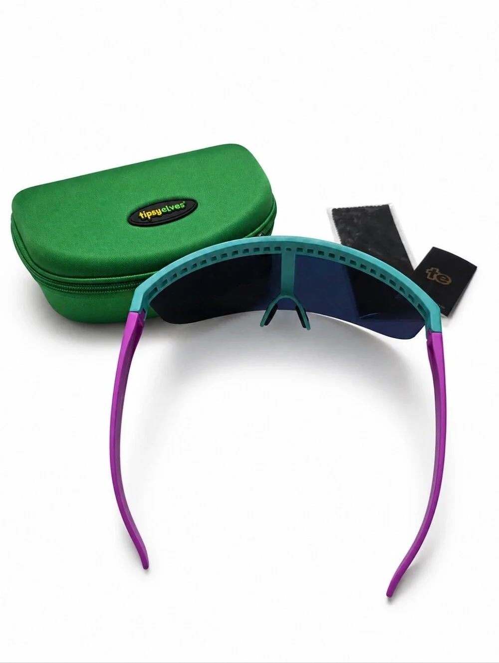 Tipsy Elves Sorbet Sunrise Pink Mirrored Visor Sunglasses With Case - New